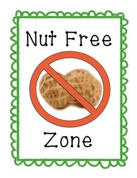 Nut Free Posters By Teaching Right Along Teachers Pay Teachers