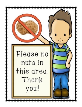 peanut free zone clipart of children