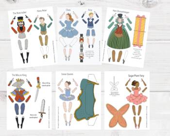 Preview of Nutcracker Ballet Printable Puppets Set for Tchaikovsky Music Unit FULL COLOR