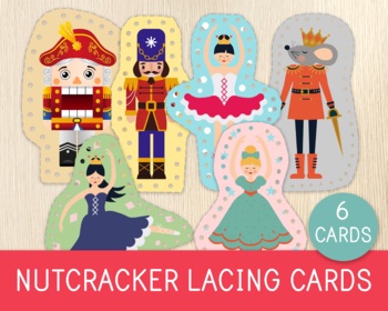 Preview of Nutcracker Lacing Cards, Ballet, Fine Motor Skills, Christmas Activity