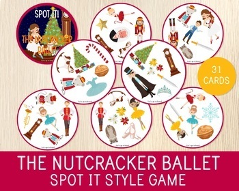 Preview of Nutcracker Spot It or Dobble Game, Christmas Game, Matching Activity, Ballet