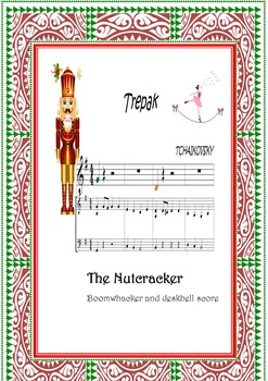 Preview of Boomwhackers  and piano score.Color codec.Nutcracker Suite-Trepak.