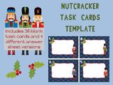 Nutcracker theme Blank Task Cards Template Christmas Holid