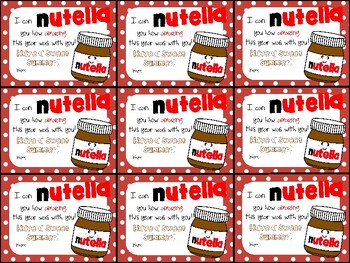 Preview of Nutella & Go End of Year Gift Tag- I can Nutella you how amazing this year was