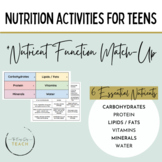 Nutrient Function Match-Up Activity