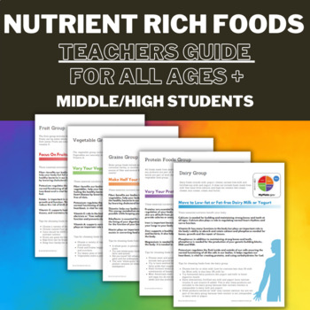 Preview of Nutrient Rich Foods - Teachers Guide to MyPlate