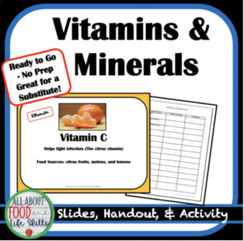 Preview of Nutrients Presentation and Study Guide - NO PREP - FACS - Health - Science