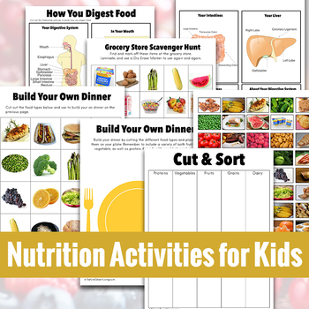 Preview of Nutrition Activities Bundle for Preschool, Kindergarten, and Elementary Students