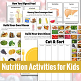 Nutrition Activities Bundle for Preschool, Kindergarten, a