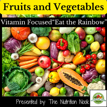 Preview of Nutrition Lesson on Fruits and Vegetables, "Eat the Rainbow" Fun Activity Book