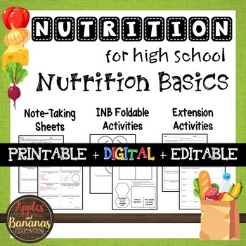 Preview of Nutrition Basics - Interactive Note-Taking Materials