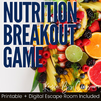 Preview of Nutrition Breakout Game Escape Room