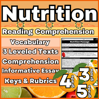 Preview of Nutrition Bundle: Cause & Effect Reading Comprehension (Great Test Prep)