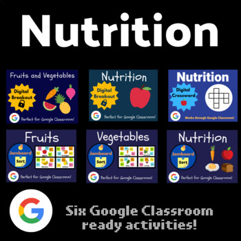 Preview of Nutrition Bundle (Jamboard Sorts, Escape Rooms, Digital Crossword)