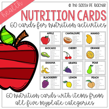 Nutrition Cards by The Sassy PE Teacher | Teachers Pay Teachers