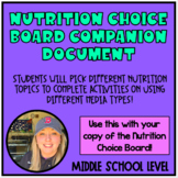 Nutrition Choice Board Fill-In Companion Document