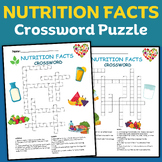 Nutrition Crossword worksheets