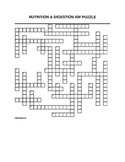Nutrition - Dieting - Crossword Puzzle - Test your knowledge 