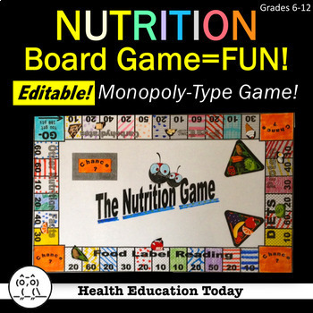 Health Lesson: Nutrition Facts Board Game-Fun, Educational ...