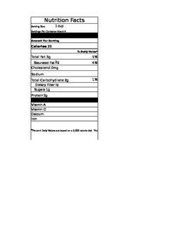 Preview of Nutrition Facts Template