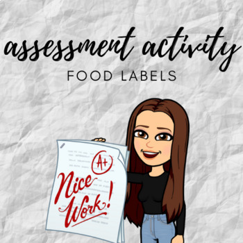 Preview of Nutrition Food Label Assessment Activity