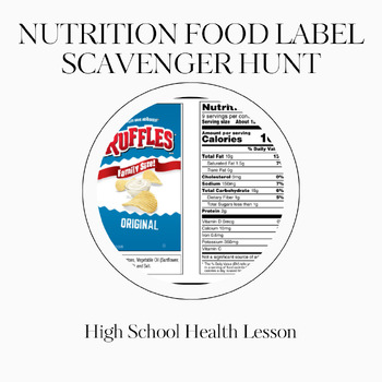 Preview of Nutrition Food Label Health Lesson Scavenger Hunt: 5 Lessons Online and to Print