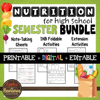 Preview of Nutrition Bundle - Interactive Note-Taking Materials