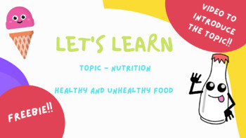 Preview of Nutrition - Healthy and Junk food - Introductory video for the topic