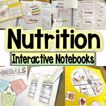 Preview of Nutrition Interactive Notebooks | Health and Food | Food Groups, MyPlate, Labels