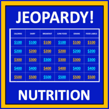 Preview of Nutrition Jeopardy - an interactive health game