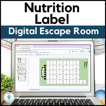 Preview of Nutrition Label Activity for Middle School - Food Label Digital Escape Room