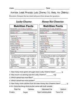 Nutrition Label Practice 2 (Cereal) by A Sample of Tech ...