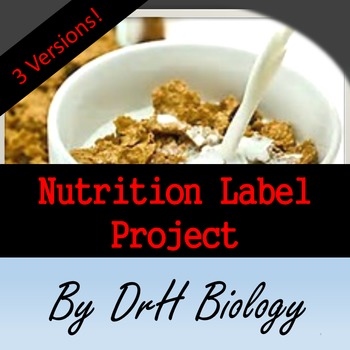 Preview of Nutrition Label Science Project 