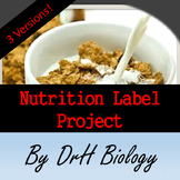 Nutrition Label Science Project 