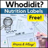 Nutrition Label Worksheets, Food Label Activity Game for N