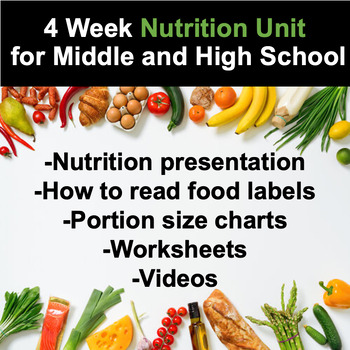 Preview of Nutrition Lessons: Middle and High School Health Nutrition Unit TPT