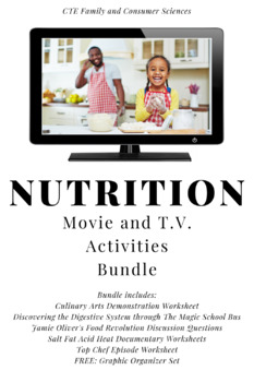 Preview of Nutrition Movie and TV Activities Bundle