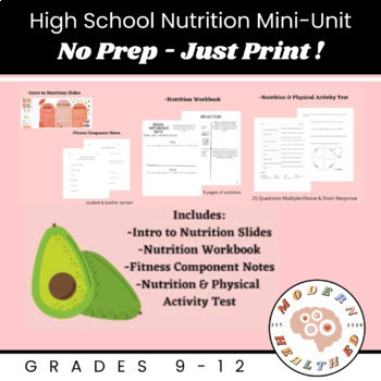Preview of Nutrition & Physical Activity Unit Plans / No Prep /  Health Education 