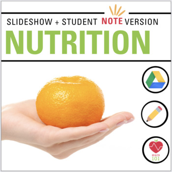 Preview of Nutrition Slideshow: Student Notes on Calories, Portion Sizes, Water + More!