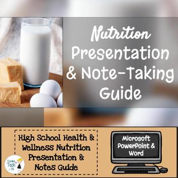Preview of Nutrition Presentation & Notes Guide - Editable in Microsoft Office