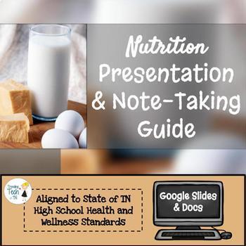 Preview of Nutrition Presentation & Notes Guide - Fully Editable in Google Drive!