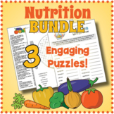 NUTRITION BUNDLE - Healthy Eating Word Search, Scramble & Crossword