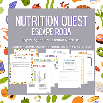 Preview of Nutrition Quest Escape Room (Explore Six Essential Nutrients)