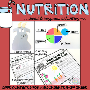 Preview of Nutrition: Reading Comprehension, Writing and Craftivities