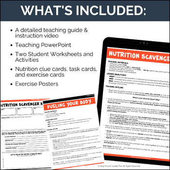 Nutrition Scavenger Hunt a Health Education Learning Activity | TpT