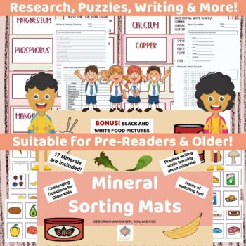 Preview of Nutrition Science Sorting Mats - Minerals