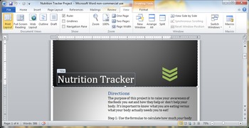 Preview of Nutrition Tracker Project