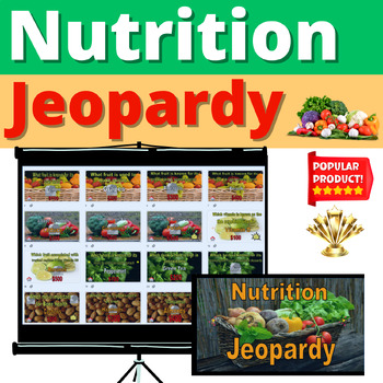 Preview of Nutrition Trivia Jeopardy Eat the Rainbow Activity Foods Vegetables Fruits