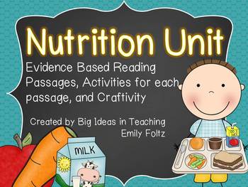 Preview of Nutrition Unit - Evidence Based Passages and Activities...JAM PACKED!!!