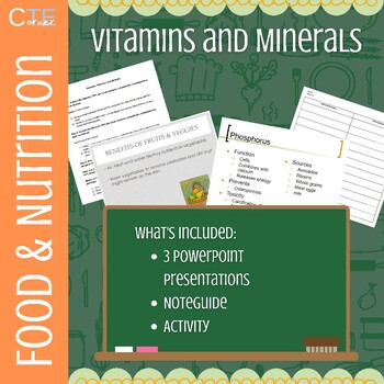 Preview of Nutrition- Vitamins and Minerals | Presentation and Notes